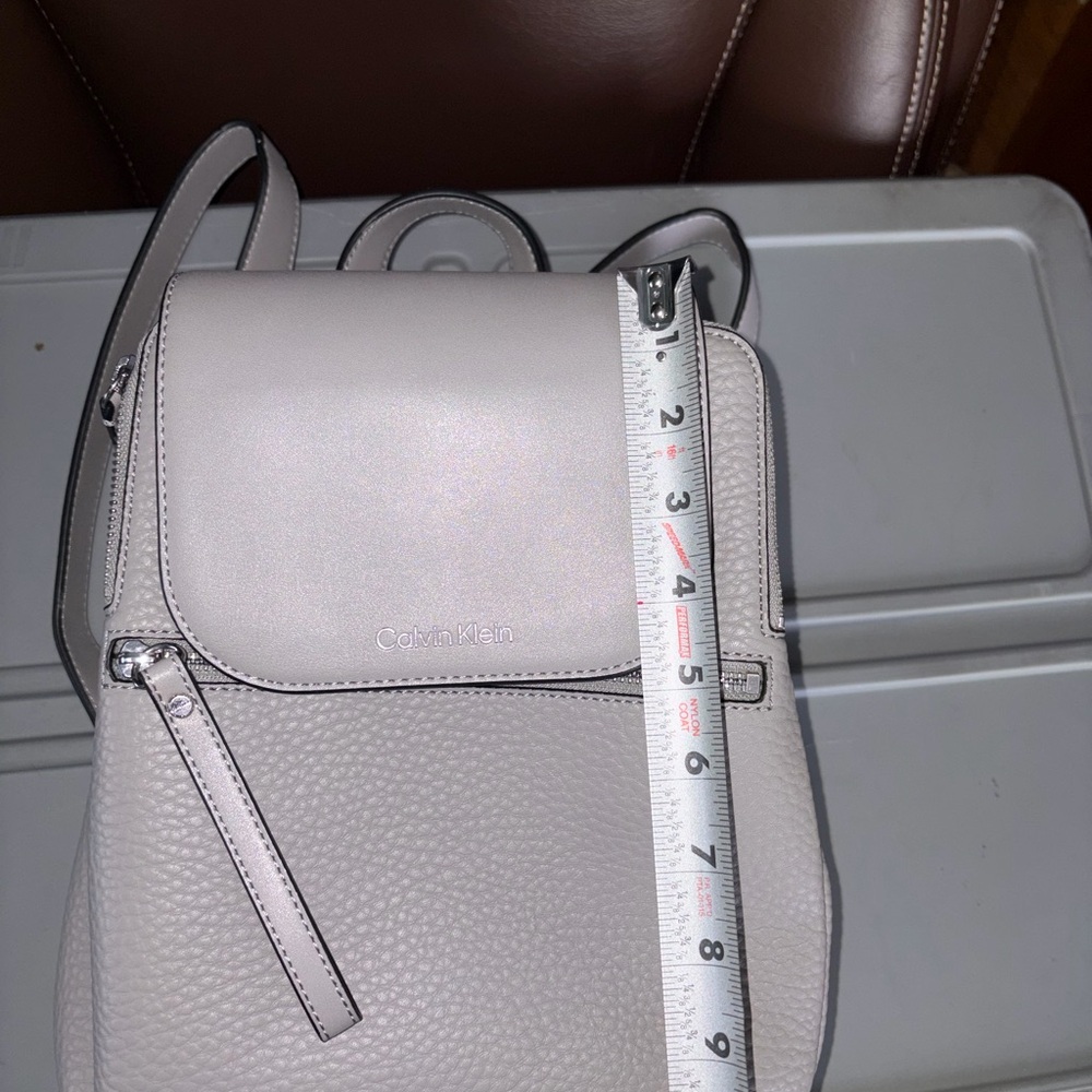 Calvin Klein Light Gray Textured Backpack - Picture 5 of 6